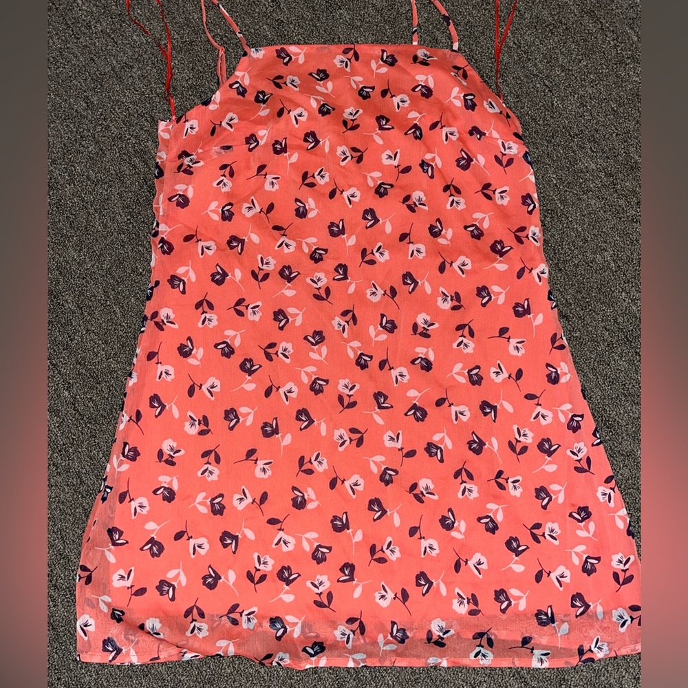 Coral color slip dress